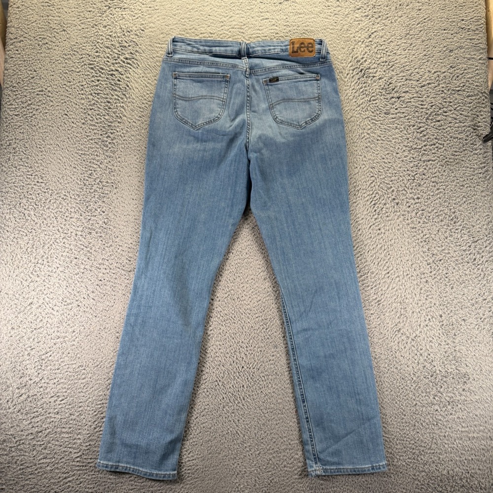 Lee Legendary Jeans Womens 12 Blue Cotton Denim Straight Workwear Faded Stretch - Picture 5 of 11